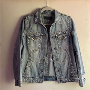BLANKNYC Distressed Studded Jean Jacket